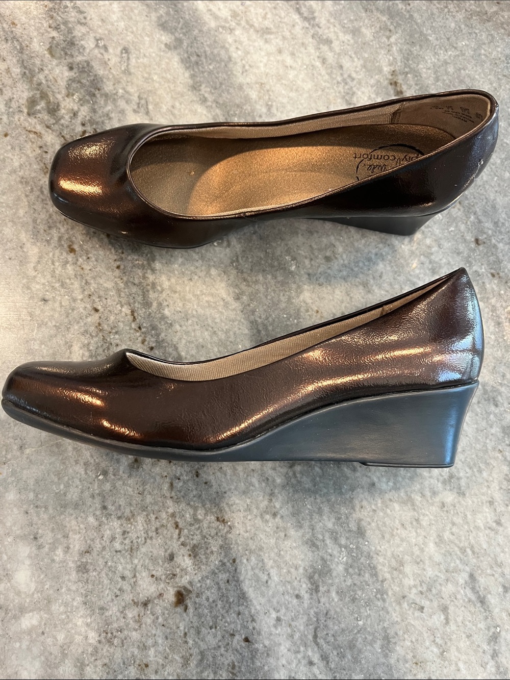 Life Stride Brown Wedge Pumps - Dark Brown